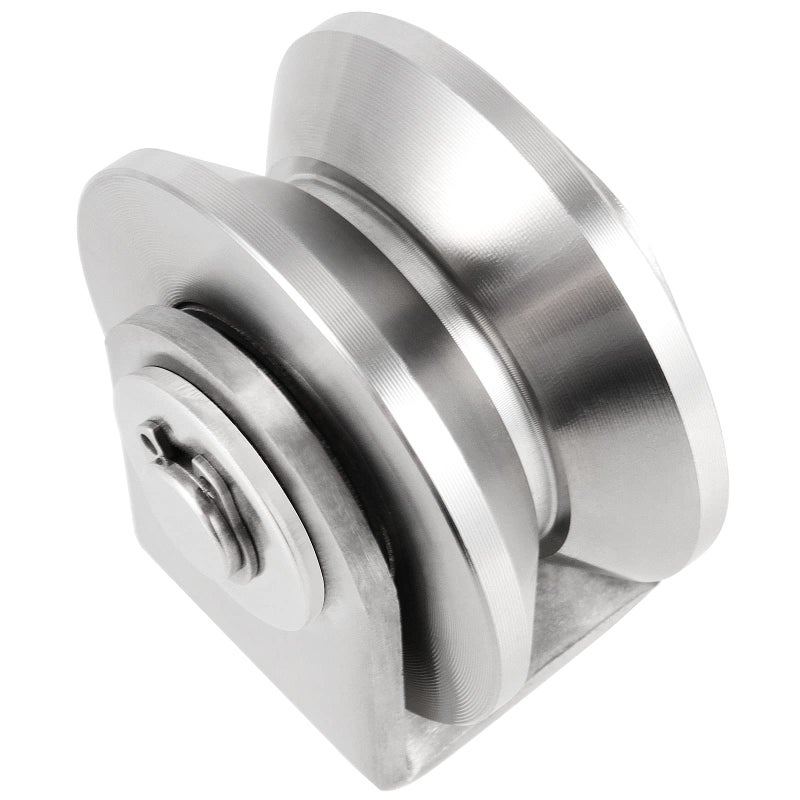 PINGEUI 2 Pack 3 Inch Stainless Steel V Groove Wheel  V Groove Caster with Bracket for Sliding Gate  Rolling Gate  Inverted Track  Industrial Machines  882 lbs Capacity - Image 4